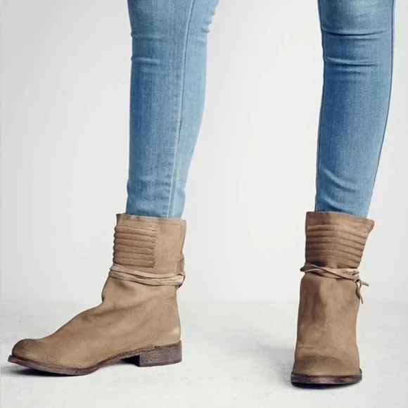 Free People Cambridge Wrap Leather suede Boots brown size 39 - Picture 2 of 16